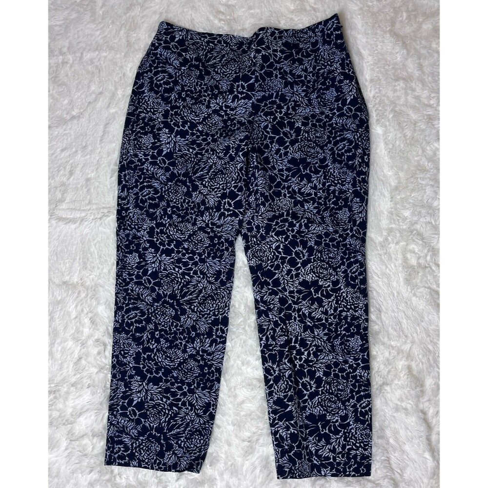 Talbots Heritage Sz 10P Pants Cropped Capri Stretch Pants Casual Pattern Zipper